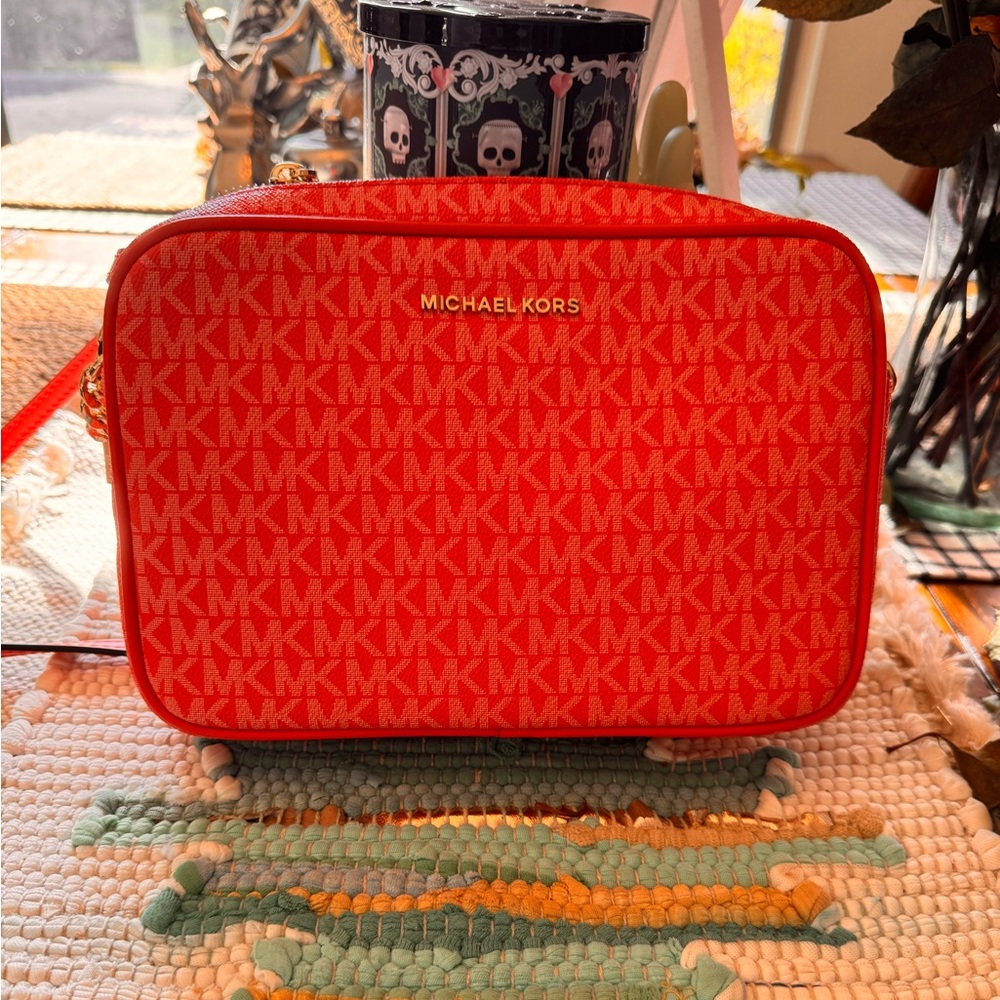 Michael Kors Vibrant Coral Colored Crossbody Bag